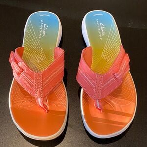 Clarks Cloudsteppers Pink and Orange Sandals